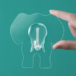 Creative Elephant Hook Kitchen Bathroom Waterproof Wall Hook (Transparent)