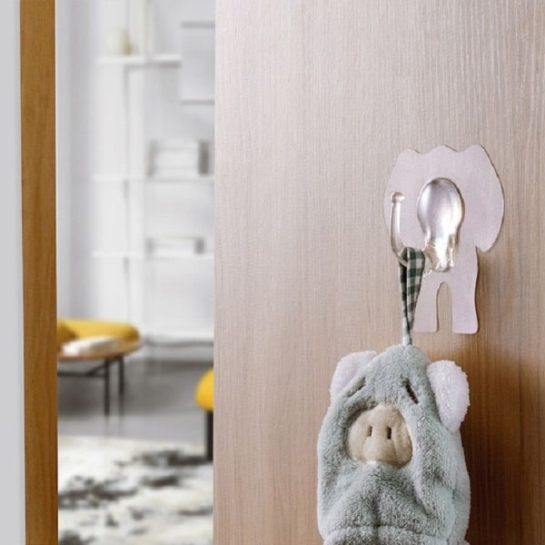 Creative Elephant Hook Kitchen Bathroom Waterproof Wall Hook (Transparent) - Image 3
