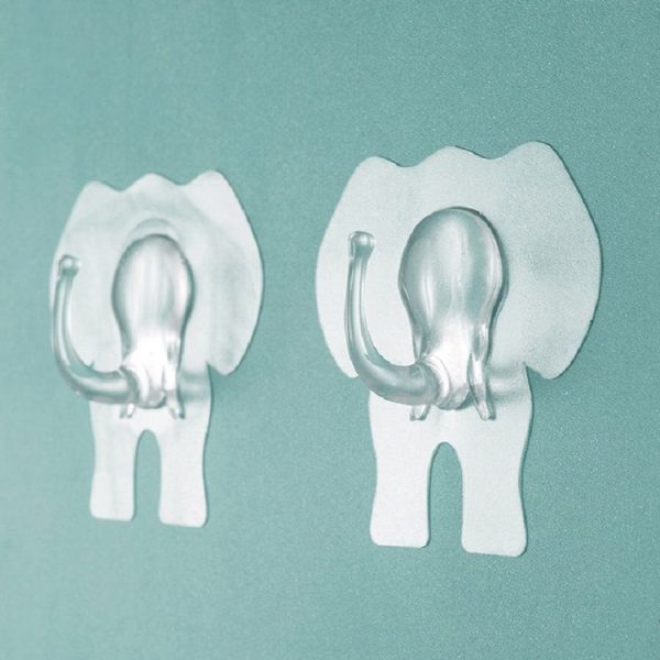 Creative Elephant Hook Kitchen Bathroom Waterproof Wall Hook (Transparent) - Image 6