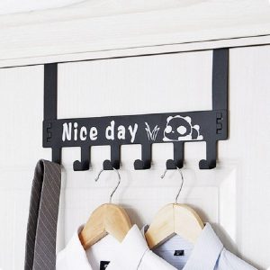 Hook Door Back Coat Hanger Cartoon Wall-mounted Door Hanger (Black)