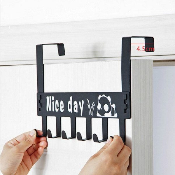 Hook Door Back Coat Hanger Cartoon Wall-mounted Door Hanger (Black) - Image 3