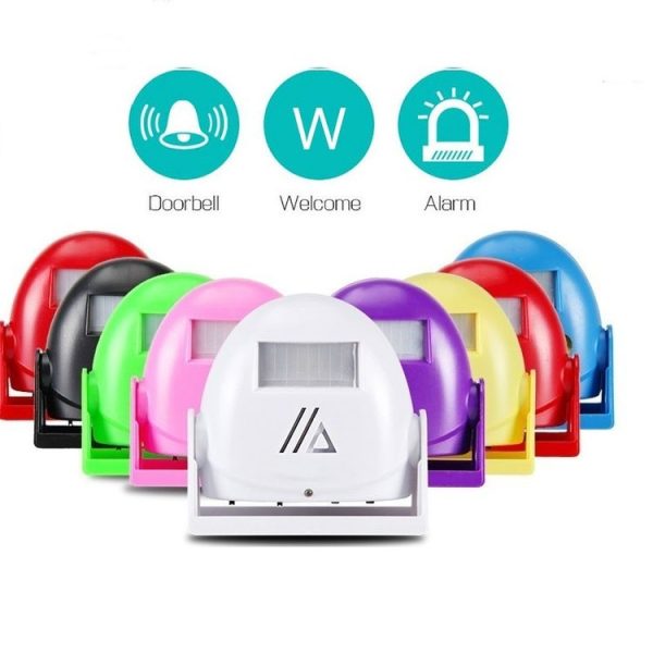 Wireless Intelligent Doorbell Infrared Motion Sensor Voice Prompter Warning Door Bell Alarm (Yellow) - Image 2