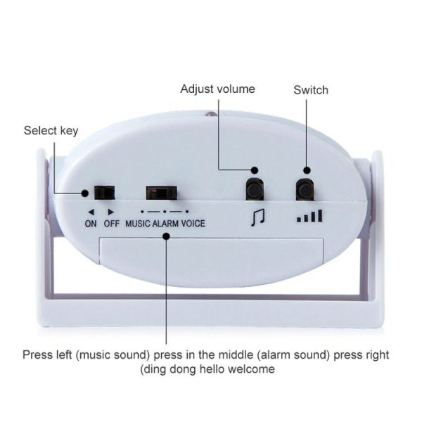 Wireless Intelligent Doorbell Infrared Motion Sensor Voice Prompter Warning Door Bell Alarm (Yellow) - Image 3