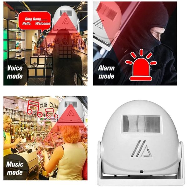 Wireless Intelligent Doorbell Infrared Motion Sensor Voice Prompter Warning Door Bell Alarm (Yellow) - Image 6