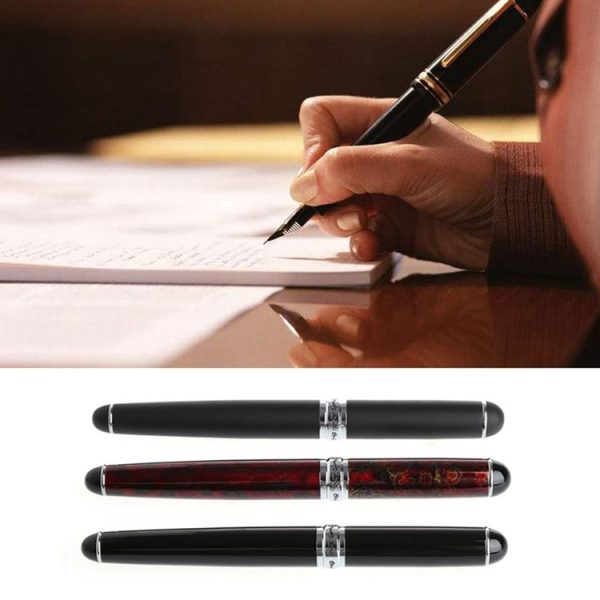 X750 Stationery Stainless Steel Fountain Pen Medium Nib Ink Pens School Oiifice Gift, Nib Size: 1.1mm (Gold) - Image 8