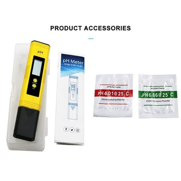 Portable High-precision PH Test Pen PH Acidity Meter PH Water Quality Detection Instrument (Yellow) - Image 4