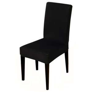 Modern Plain Color Chair Cover Spandex Stretch Elastic Wedding Banquet Chair Covers Dining Seat Cover Pastoral Hotel Cover, Specification: Universal Size (Black)