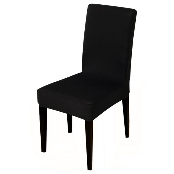 Modern Plain Color Chair Cover Spandex Stretch Elastic Wedding Banquet Chair Covers Dining Seat Cover Pastoral Hotel Cover, Specification: Universal Size (Black)