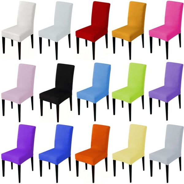 Modern Plain Color Chair Cover Spandex Stretch Elastic Wedding Banquet Chair Covers Dining Seat Cover Pastoral Hotel Cover, Specification: Universal Size (Black) - Image 2