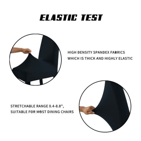 Modern Plain Color Chair Cover Spandex Stretch Elastic Wedding Banquet Chair Covers Dining Seat Cover Pastoral Hotel Cover, Specification: Universal Size (Black) - Image 5