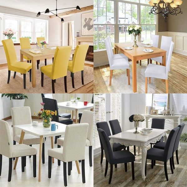 Modern Plain Color Chair Cover Spandex Stretch Elastic Wedding Banquet Chair Covers Dining Seat Cover Pastoral Hotel Cover, Specification: Universal Size (Black) - Image 7