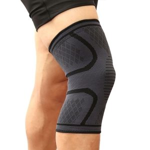 2pcs Comfortable Breathable Elastic Nylon Sports Knit Knee Pads, Size: M (Black)