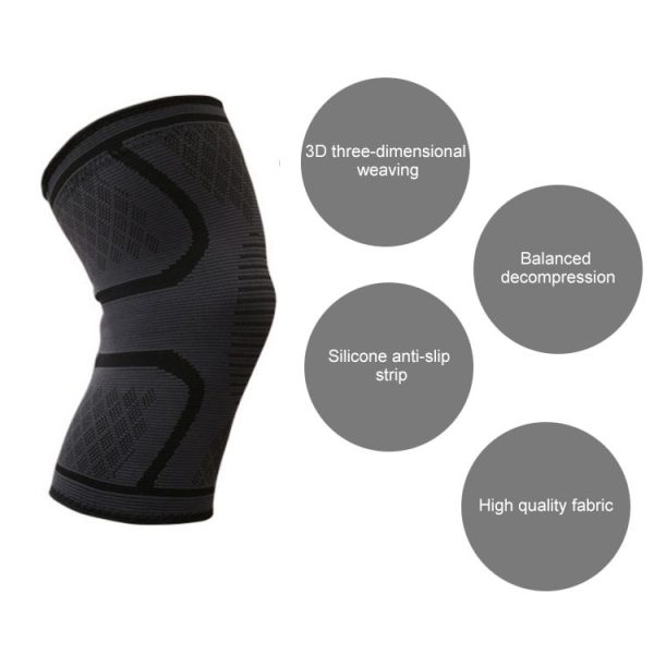 2pcs Comfortable Breathable Elastic Nylon Sports Knit Knee Pads, Size: M (Black) - Image 3