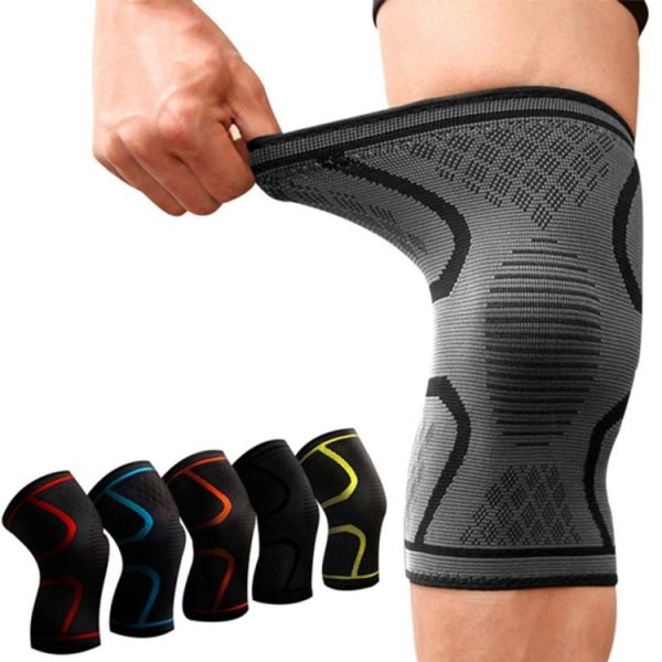 2pcs Comfortable Breathable Elastic Nylon Sports Knit Knee Pads, Size: M (Black) - Image 4