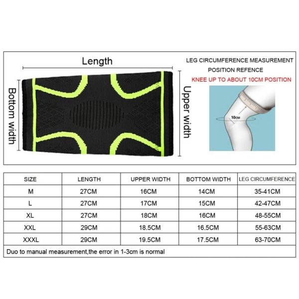 2pcs Comfortable Breathable Elastic Nylon Sports Knit Knee Pads, Size: M (Black) - Image 9