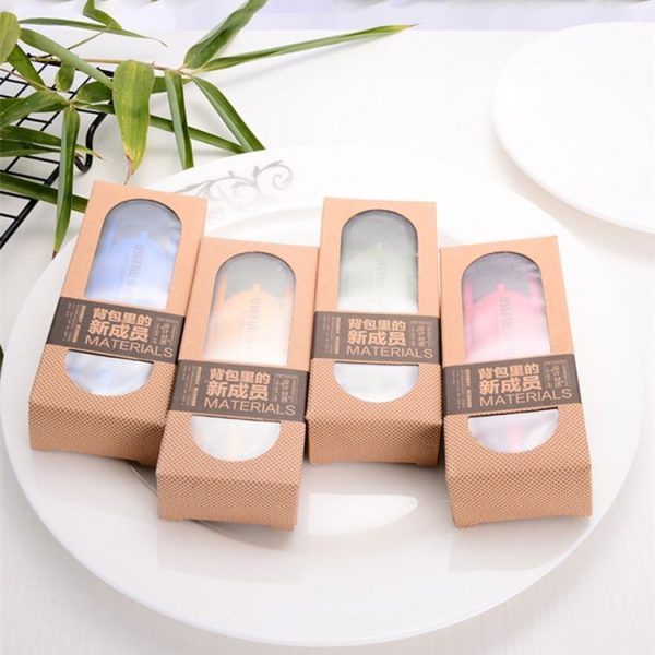 3pcs / Set Mini Outdoor Portable Travel Sets Candy Color Folding Dinner Set Student Kids Kitchen Tool (Pink) - Image 9