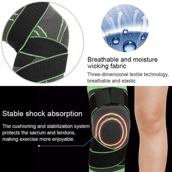 Fitness Running Cycling Bandage Knee Support Braces Elastic Nylon Sports Compression Pad Sleeve, Size: XL (Green) - Image 4
