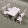 5 PCS / Set 1: 12 Mini Dollhouse Furniture Wooden Dining Table Chair Set Pocket Toy (White) - Image 2