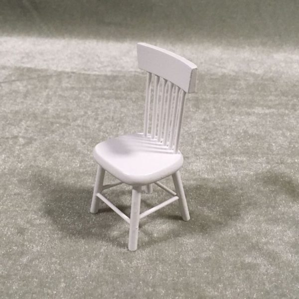 5 PCS / Set 1: 12 Mini Dollhouse Furniture Wooden Dining Table Chair Set Pocket Toy (White) - Image 3