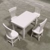 5 PCS / Set 1: 12 Mini Dollhouse Furniture Wooden Dining Table Chair Set Pocket Toy (White) - Image 4