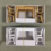5 PCS / Set 1: 12 Mini Dollhouse Furniture Wooden Dining Table Chair Set Pocket Toy (White) - Image 7