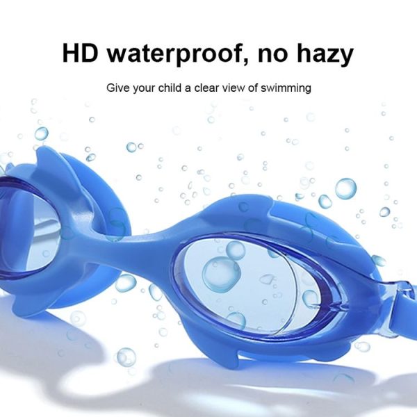 4 in 1 Cartoon Little Crab Waterproof and Anti-fog Silicone Swimming Goggles + Printed Pattern Swimming Cap + Nose Clip Earplugs + Storage Bag Swimming Equipment Set for Children (Pink Fish) - Image 4
