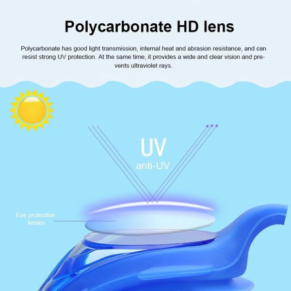 4 in 1 Cartoon Little Crab Waterproof and Anti-fog Silicone Swimming Goggles + Printed Pattern Swimming Cap + Nose Clip Earplugs + Storage Bag Swimming Equipment Set for Children (Pink Fish) - Image 6