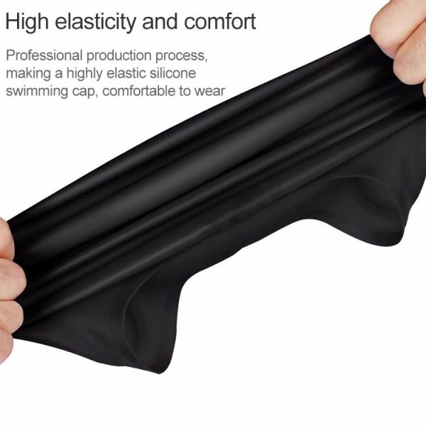 Adult Solid Color Waterproof Silicone Swimming Cap (Wine Red) - Image 4