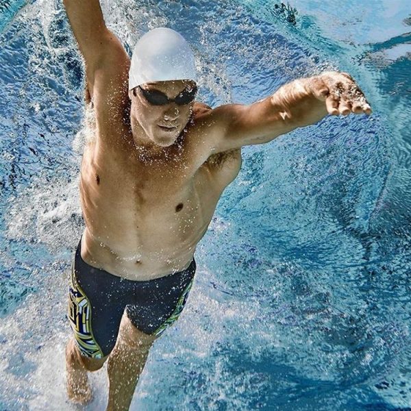 Adult Solid Color Waterproof Silicone Swimming Cap (Wine Red) - Image 9