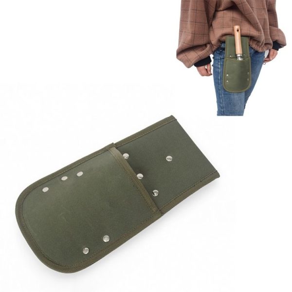Army Green Portable Waist-mounted Waterproof Garden Tool Shovel Storage Bag Protective Sleeve, Style: Short Section 13x23.8cm