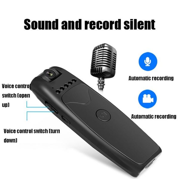RD01 Intelligent Voice Control Motion Detection Night Vision HD 1080P Video Camera Dual Microphone Noise Reduction Voice Recorder, Capacity: 64G (Black) - Image 8