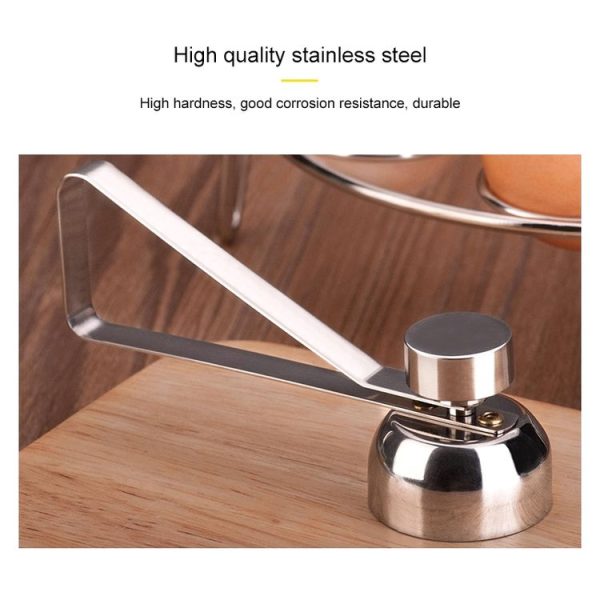 Metal Egg Scissors Egg Topper Cutter Shell Opener Stainless Steel Boiled Raw Egg Creative Kitchen Tools (Silver) - Image 4