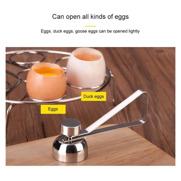 Metal Egg Scissors Egg Topper Cutter Shell Opener Stainless Steel Boiled Raw Egg Creative Kitchen Tools (Silver) - Image 5