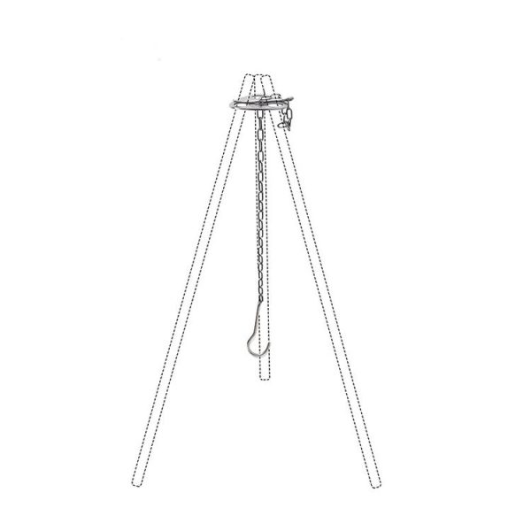 Qvien Outdoor Camping Portable Triangle Hanging Pot Bracket Barbecue Multifunctional Picnic Ring Hook - Image 2