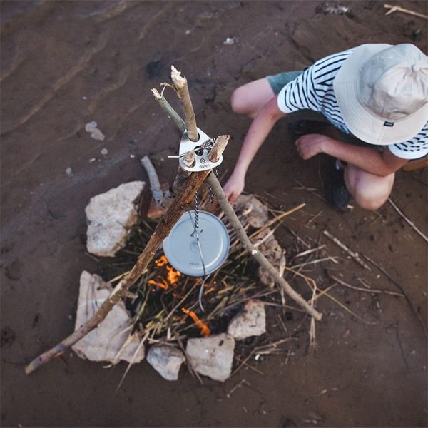 Qvien Outdoor Camping Portable Triangle Hanging Pot Bracket Barbecue Multifunctional Picnic Ring Hook - Image 8