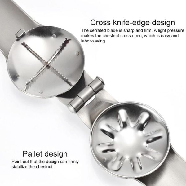 304 Stainless Steel Chestnut Opener Cross Chestnut Clamp - Image 4