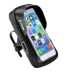 CYCLING Bicycle Bag Handlebar Bag Waterproof Touch Screen Upper Tube Bag Saddle Bag, Size: 5.8inch (Black)