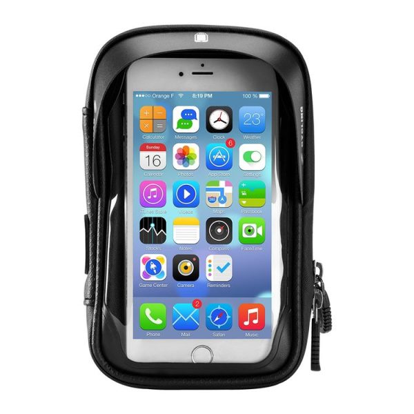 CYCLING Bicycle Bag Handlebar Bag Waterproof Touch Screen Upper Tube Bag Saddle Bag, Size: 5.8inch (Black) - Image 2