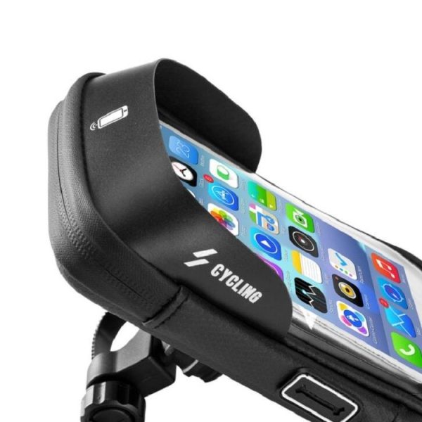 CYCLING Bicycle Bag Handlebar Bag Waterproof Touch Screen Upper Tube Bag Saddle Bag, Size: 5.8inch (Black) - Image 4