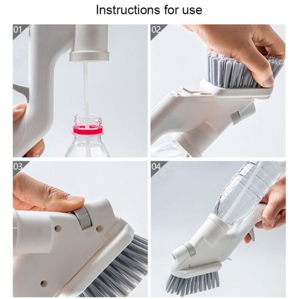 5 in 1 Kitchen Cleaning Brush Set Can Spray Water Crevice Brush Handheld Sponge Cleaning Set - Image 10