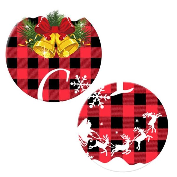 Christmas Decorations Red And Black Lattice Curtain Pull Flag Party Atmosphere Door Hanging Arrangement, Specification: Christmas Holidays - Image 4