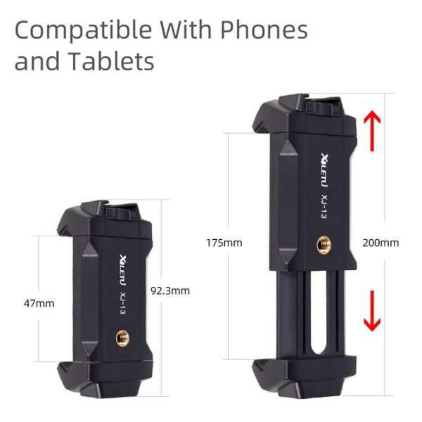 Xiletu Xj-13 Live BroadcastTripod Mount Phone Clamp with 1 / 4 inch Screw Holes & Cold Shoe Base - Image 4