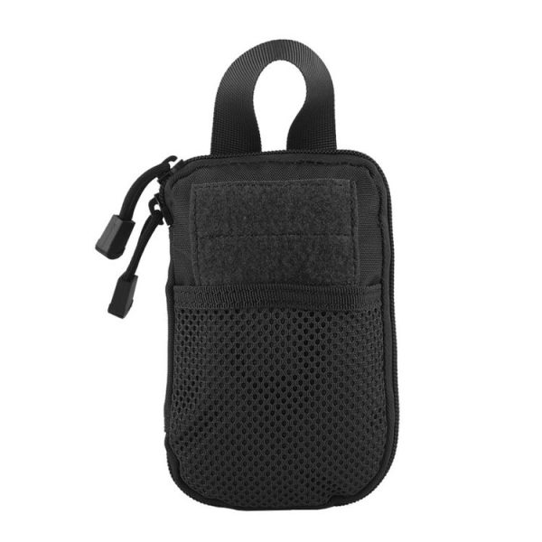 1000D Nylon Bag Outdoor Waist Fanny Pack Mobile Phone Key Mini Tools Waterproof Sport Pouch (Black)