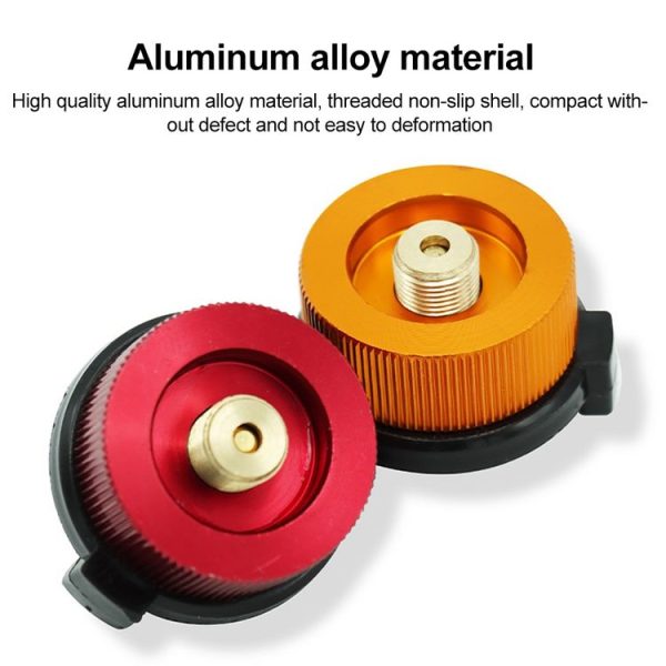 2 PCS Outdoor Camping Hiking Stove Burner Adaptor Split Type Furnace Converter Connector Auto-off Gas Cartridge Tank Cylinder Adapter (Gold) - Image 4