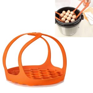 Silicone Steamer Egg Cooker Silicone Steamer Basket, Size: 8 Inches (Orange)