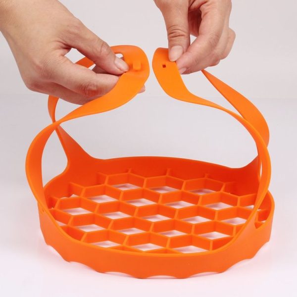 Silicone Steamer Egg Cooker Silicone Steamer Basket, Size: 8 Inches (Orange) - Image 2