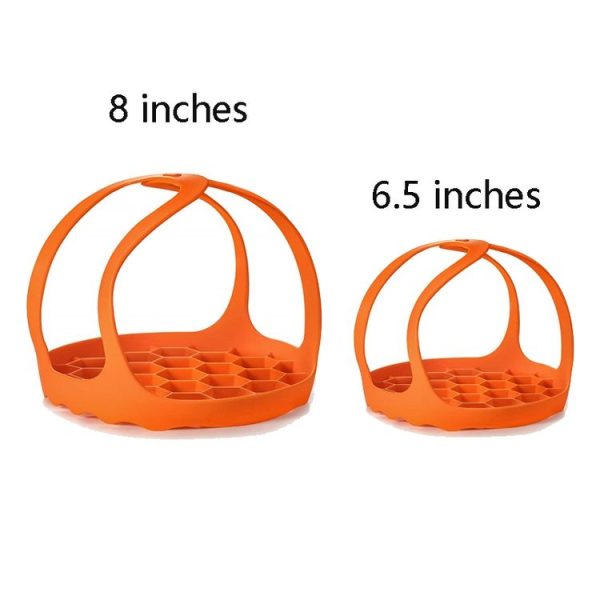 Silicone Steamer Egg Cooker Silicone Steamer Basket, Size: 8 Inches (Orange) - Image 3