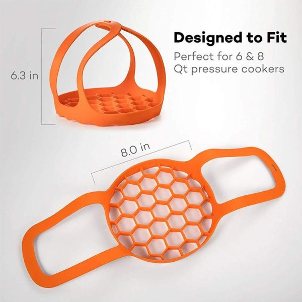 Silicone Steamer Egg Cooker Silicone Steamer Basket, Size: 8 Inches (Orange) - Image 6