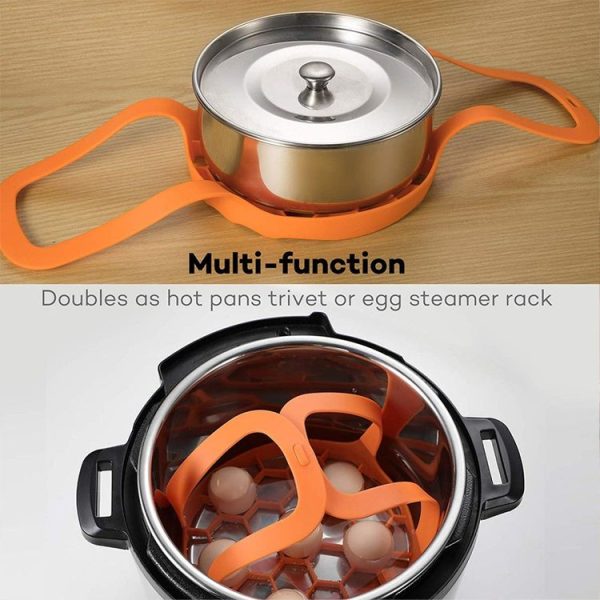 Silicone Steamer Egg Cooker Silicone Steamer Basket, Size: 8 Inches (Orange) - Image 8
