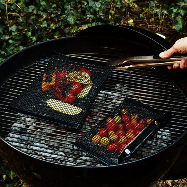 Non-Stick Grid Sheet Teflon Barbecue Mat Grill Grid Mat, Size: 36x42 cm (Brown) - Image 6